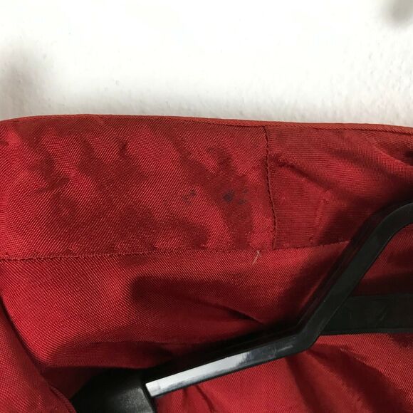 Vintage Womens Blazer Size M/L Red Gold Asian Style Quilted Accents Sateen - Picture 4 of 12